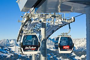 Skiweltbahn Gondel als Verbindung SkiWelt Brixen und Westendorf