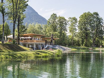 Sommertag am Ahornsee in Söll.