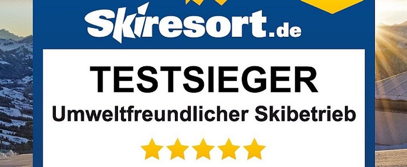 Auszeichnung von Skiresort.de: Testsieger 2020 für Umweltfreundlicher Skibetrieb, 5 von 5 Sterne