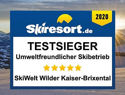 Auszeichnung von Skiresort.de: Testsieger 2020 für Umweltfreundlicher Skibetrieb, 5 von 5 Sterne