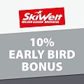 Early Bird Bonus 10% mit SkiWelt Logo