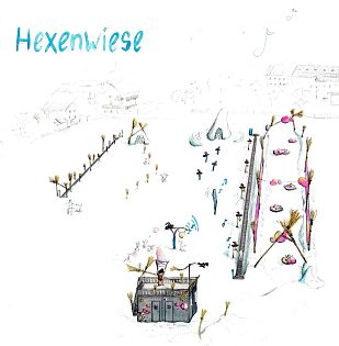 Skizze von Erweiterung Übungsbereich Hexenwiese in Söll 2025 an Talstation in SkiWelt Söll für Kinder mit Hexenthema