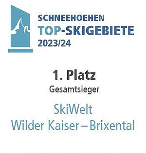 Auszeichnung von Schneehöhen zum Top-Skigebiet 2023/24 Gesamtsieger.