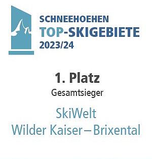 Auszeichnung von Schneehöhen zum Top-Skigebiet 2023/24 Gesamtsieger.