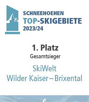 Auszeichnung von Schneehöhen zum Top-Skigebiet 2023/24 Gesamtsieger.