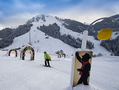 Hindernisparcour in der SkiWelt WIlder Kaiser.