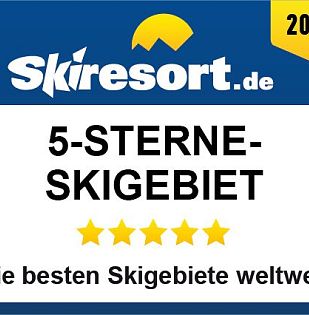 Skiresort.de zeichnet 2025 eines der besten Skigebiete weltweit als 5-Sterne-Skigebiet aus – höchste Bewertung für Qualität, Angebot und Service im internationalen Vergleich.