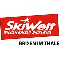 Rotes Winter Skigebiet Logo SkiWelt Wilder Kaiser Brixental mit Ortsangabe Bergbahn Brixen im Thale