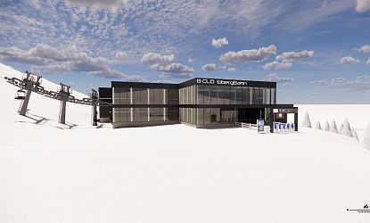 Visualisierung der Talstation neue Eibergbahn 2024