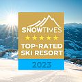Auszeichnung von SnowTimes zum Top-Rated Skigebiet in der Saison 2023.