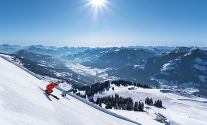 Perfekte Abfahrt bei Sonnenschein.