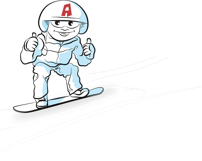 Skiing mascot