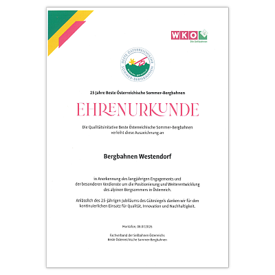 Ehrenurkunde Westendorf