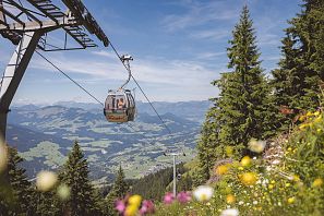 Gondel Westendorf Alpenrosenbahn im Sommer