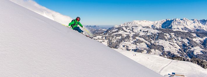 Freeride SkiWelt Westendorf met uitzicht op de Wilder Kaiser