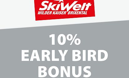 Grijze achtergrond met witte tekst '10% Early Bird Bonus', die een speciaal kortingsaanbod benadrukt voor vroege beslissers.