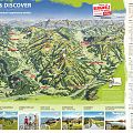 Gedetailleerde skikaart van SkiWelt Wilder Kaiser-Brixental met skigebieden en liften in de Alpen.